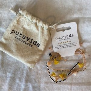 Puravida 3 Pack of Pink and Yellow Bracelets